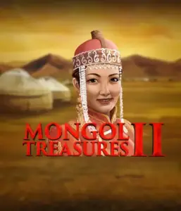 Step into the vibrant heritage of Mongolia with the Mongol Treasures 2 game by Endorphina, showcasing a beautiful Mongolian woman dressed in traditional attire against a golden Mongolian steppe backdrop. This image portrays the spirit of Mongolian tradition, offering a distinctive cultural journey. 